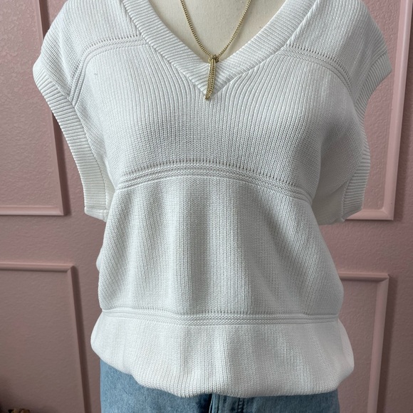 Vntg Wilson Tennis White V-Neck Sweater Vest Size L - Picture 2 of 11